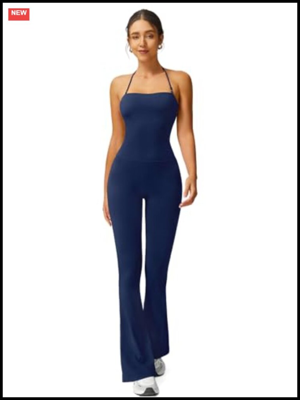 Halter Flare Leg Yoga Jumpsuit Women's Bootcut Workout Onesie